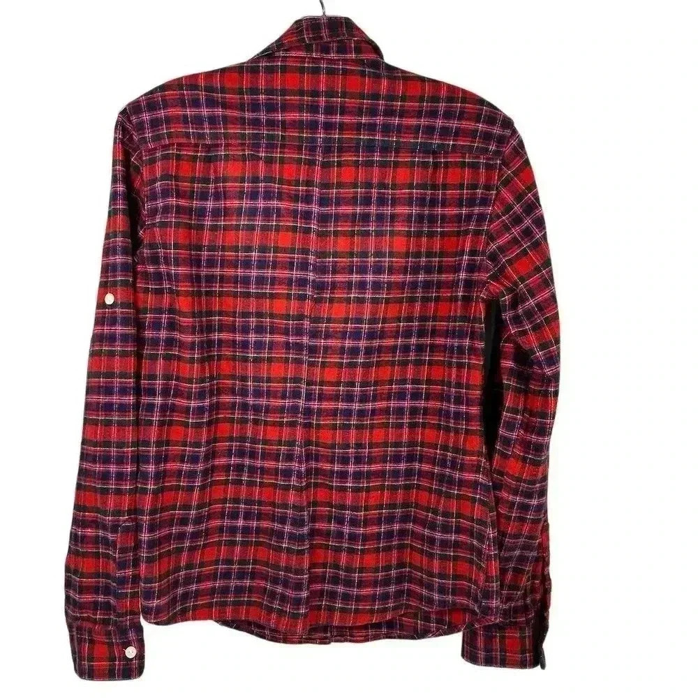 Lucky Brand Women's Plaid Flannel Button-Up Shirt Red Size S - Picture 6 of 9